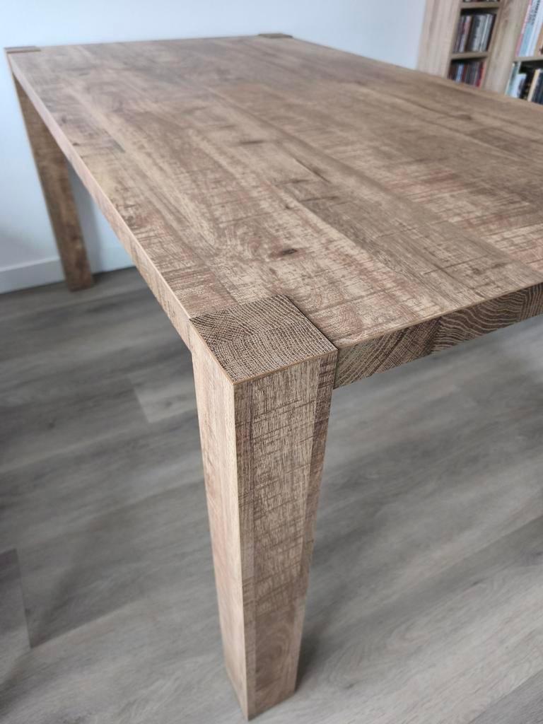 Te koop, mooie zgan mango-houten eettafel, Ophalen, 50 tot 100 cm, Zo goed als nieuw, 150 tot 200 cm