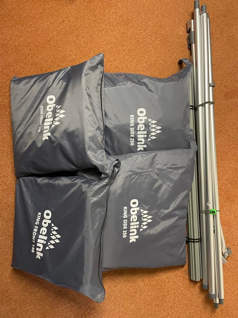 Complete Obelink King luifelwanden set met koppelstrips, Ophalen, Zo goed als nieuw