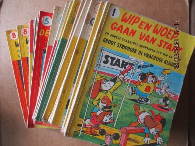 adv4712 wip en woep, Boeken, Stripboeken, Eén stripboek, Ophalen, Gelezen