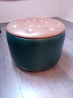 Retro poef jaren 70/80 met opbergruimte - Kunstleer, Ophalen, Gebruikt, Retro, Vintage, Jaren 70, Jaren 80, Rond