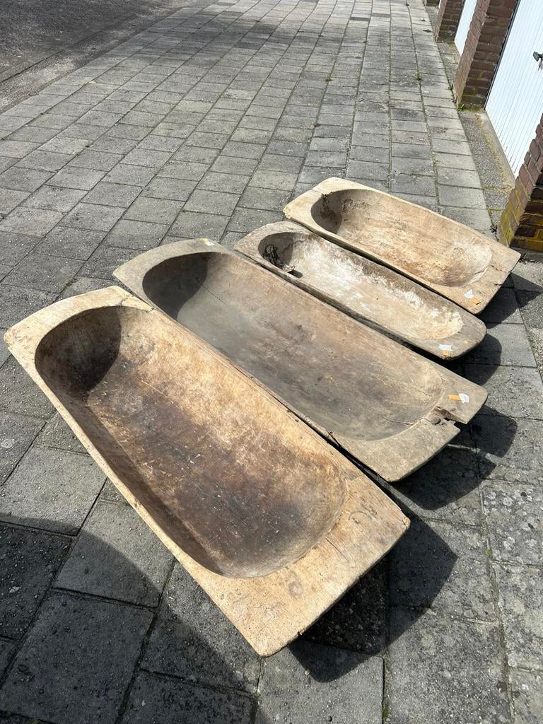 Oude troggen/plantenbakken, Tuin en Terras, Bloembakken en Plantenbakken, Ophalen, Gebruikt, Minder dan 30 cm, 100 cm of meer