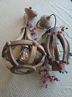 2X VERSCHILLENDE LAMPEN, UIT DEZELFDE COLLECTIE - INFO ZIE A, Ophalen of Verzenden, Zo goed als nieuw, Hout, Landelijk