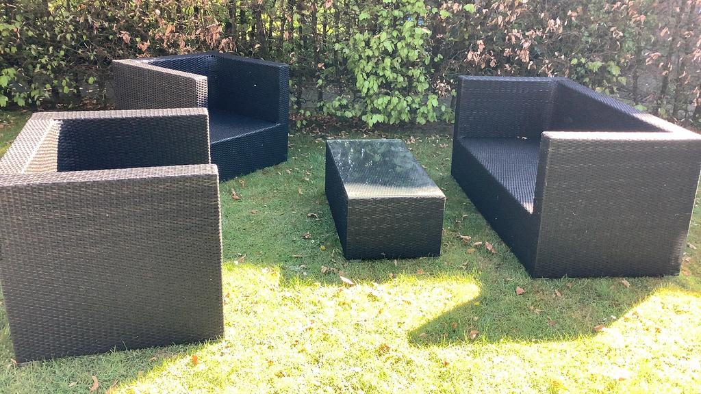 Loungeset, Tuin en Terras, 4 zitplaatsen, Gebruikt, Rotan, Ophalen of Verzenden