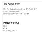 Ten Years After- 2 kaartjes, vrijdag 20 Maart, Uden (NB), Tickets en Kaartjes, Twee personen, Oktober