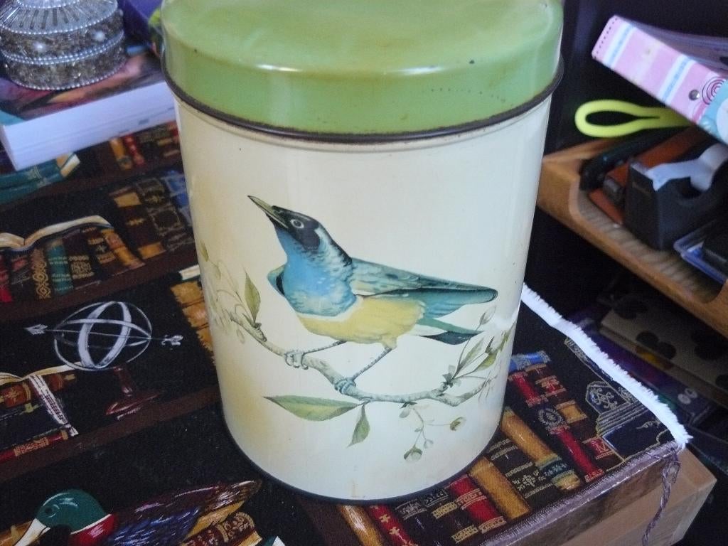 brocante  vogel blik de Gruijter, Ophalen of Verzenden