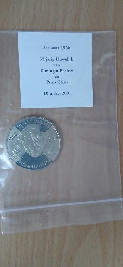 Munt Beatrix en Claus, Postzegels en Munten, Ophalen of Verzenden, Koningin Beatrix, Losse munt, Geboorte of Huwelijk