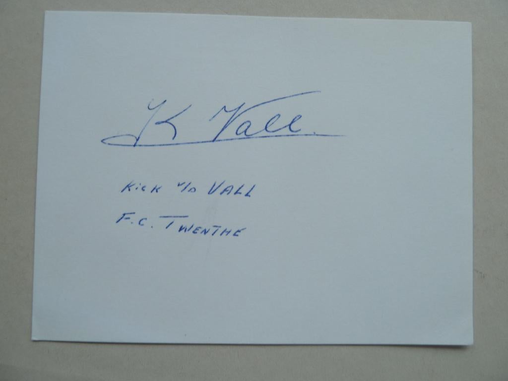 Handtekening. Kick.v.d.Vall. Fc Twente, Ophalen of Verzenden, Zo goed als nieuw, F.C. Twente, Overige typen
