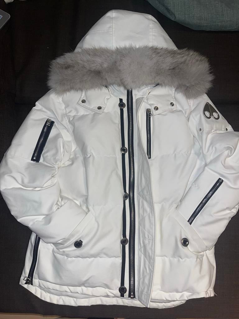 Moose Knuckles Jas - Wit - Zo goed als nieuw, Kleding | Heren, Jassen | Winter, Ophalen, Zo goed als nieuw, Maat 48/50 (M), Wit