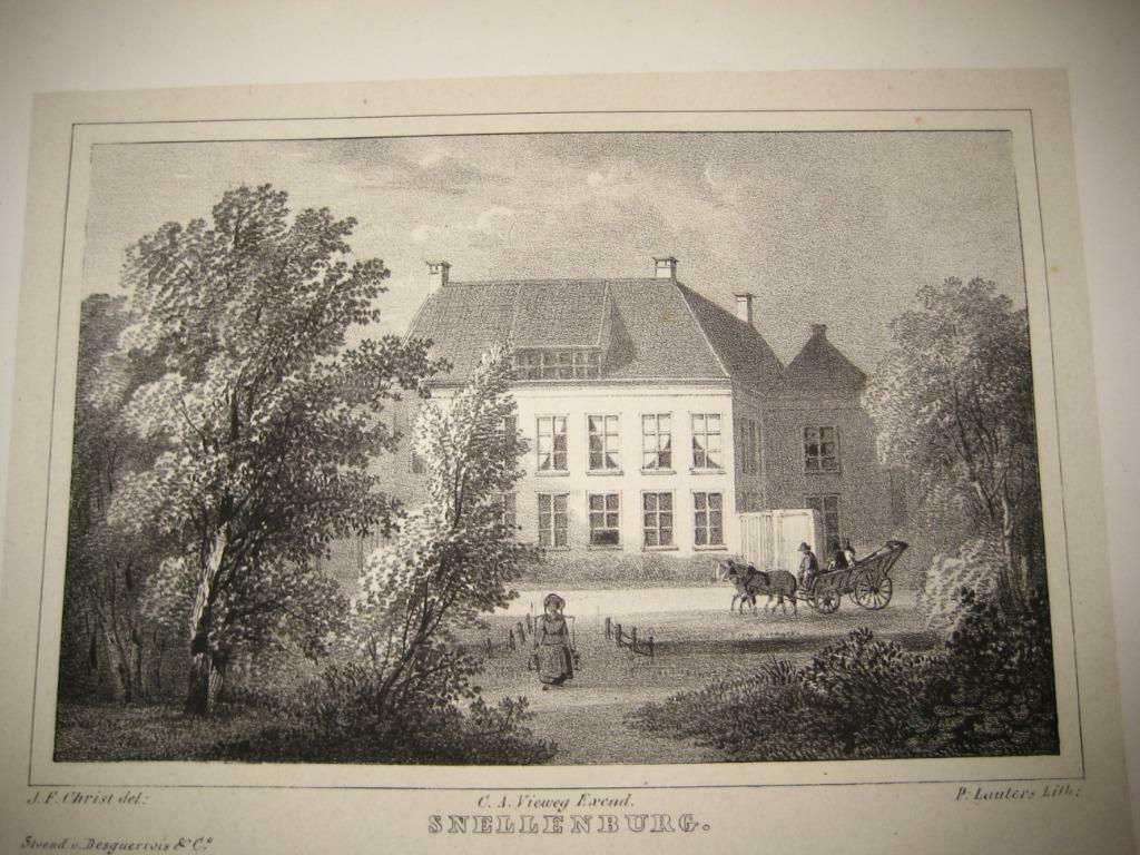 59 / Benschop  Huis Snellenburg  Litho 1846, Ophalen of Verzenden