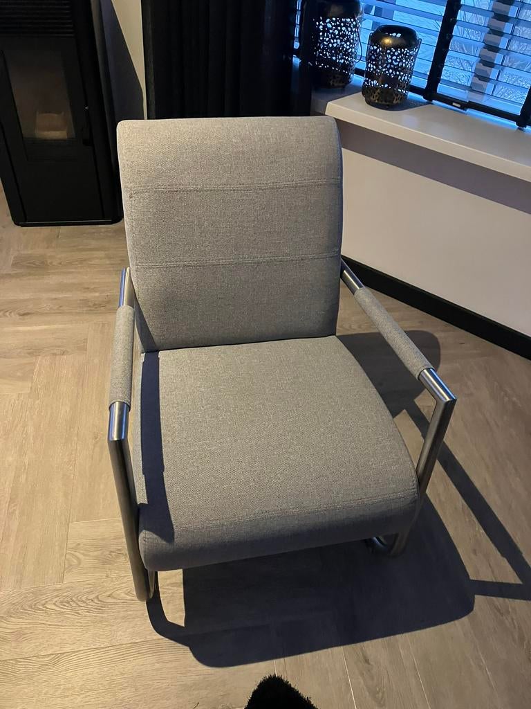 Fauteuil henders en hazel grijs rook en huisdiervrij huis, Ophalen of Verzenden, Zo goed als nieuw, 75 tot 100 cm, 50 tot 75 cm