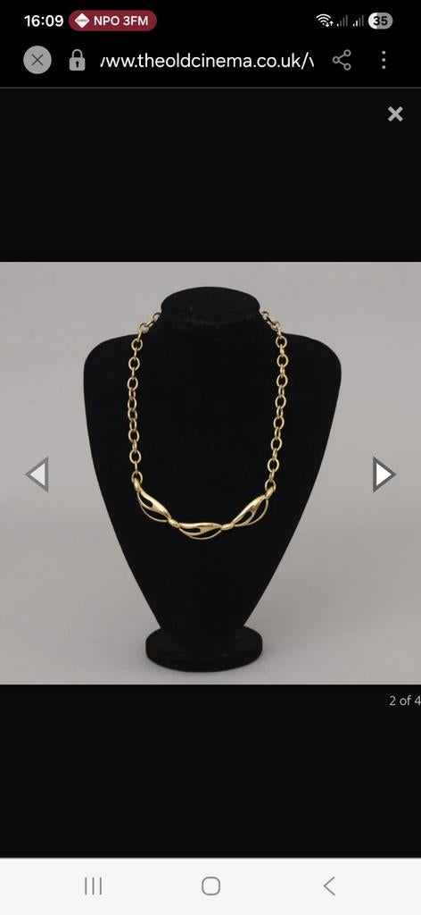 Monet goudkleurige vintage ketting uit 1980, Sieraden, Tassen en Uiterlijk, Kettingen, Ophalen of Verzenden, Goud, Overige materialen