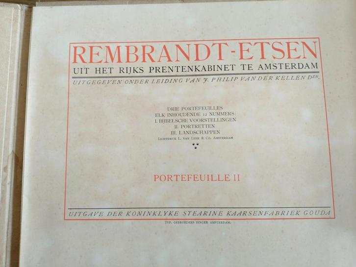 Rembrandt Etsen Portefeuille II, Antiek en Kunst, Kunst | Etsen en Gravures, Ophalen of Verzenden