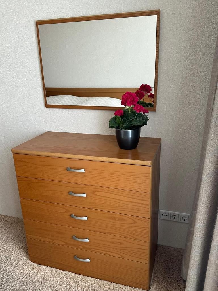 Spiegel met houten lijst, Ophalen, Rechthoekig, Minder dan 50 cm, Minder dan 100 cm