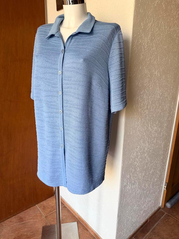 Lichtblauw vest maat 46/48, Kleding | Dames, Tops, Gedragen, Maat 46/48 (XL) of groter, Blauw, Korte mouw, Ophalen of Verzenden