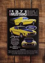Ford Mustang Mach 1 auto reclamebord van metaal wandbord, Ophalen of Verzenden, Nieuw, Auto's