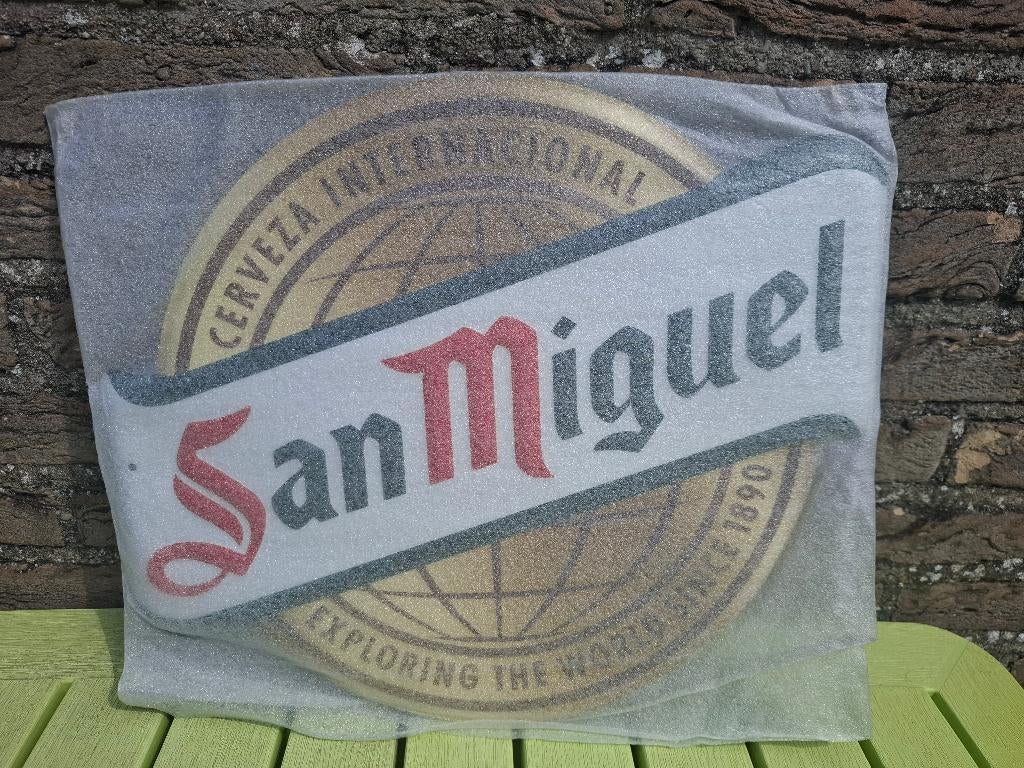 Reclamebord San Miguel Cerveza, Verzamelen, Ophalen of Verzenden, Nieuw, Reclamebord, Plaat of Schild, Overige merken