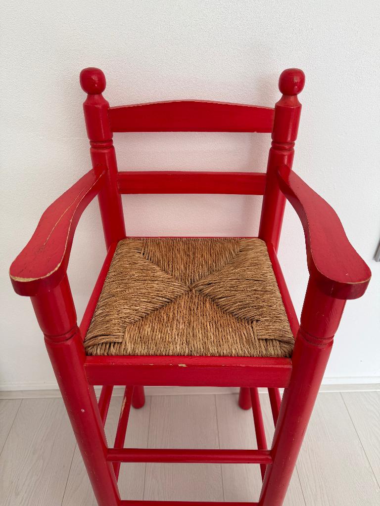 Houten hoge kinderstoel rieten zitting, Kinderen en Baby's, Ophalen, Gebruikt, Overige typen