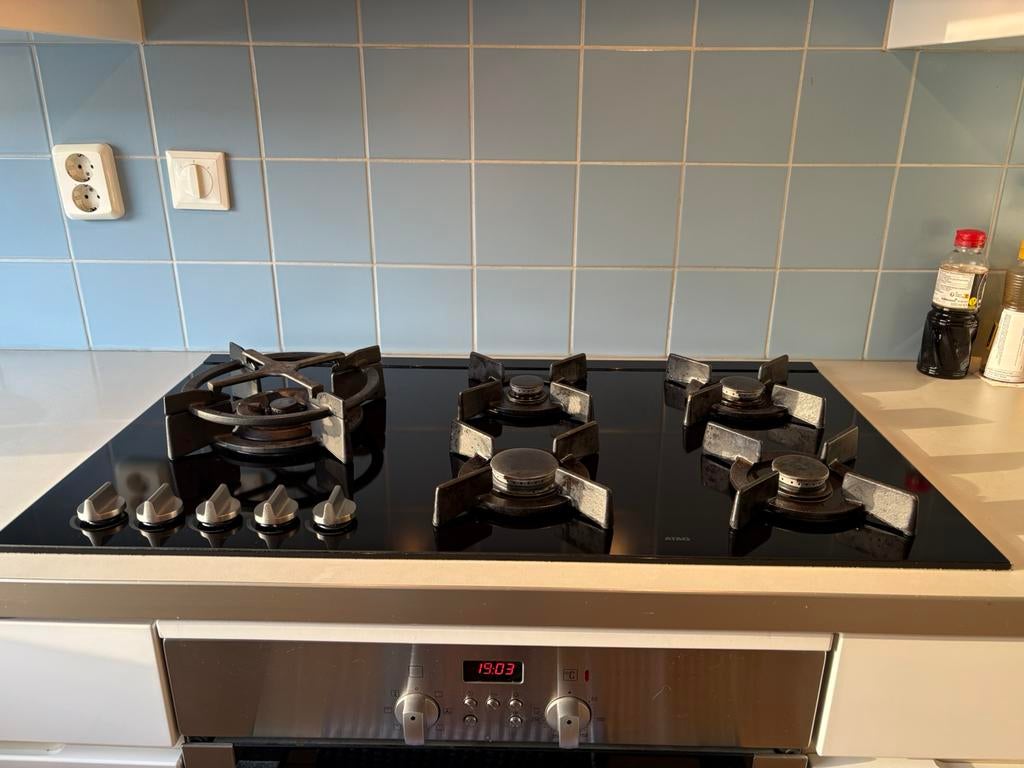 Atag 5-pit gaskookplaat (90cm) in uitstekende conditie, Ophalen, Minder dan 85 cm, 4 kookzones, Zo goed als nieuw