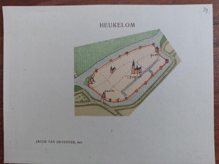 29 / Heukelom ,  Jacob van Deventer del., Antiek en Kunst, Kunst | Etsen en Gravures, Ophalen of Verzenden