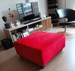 Gestoffeerde hocker 78 x 78 cm | Rood, Ophalen, Gebruikt, Vierkant, 75 tot 100 cm