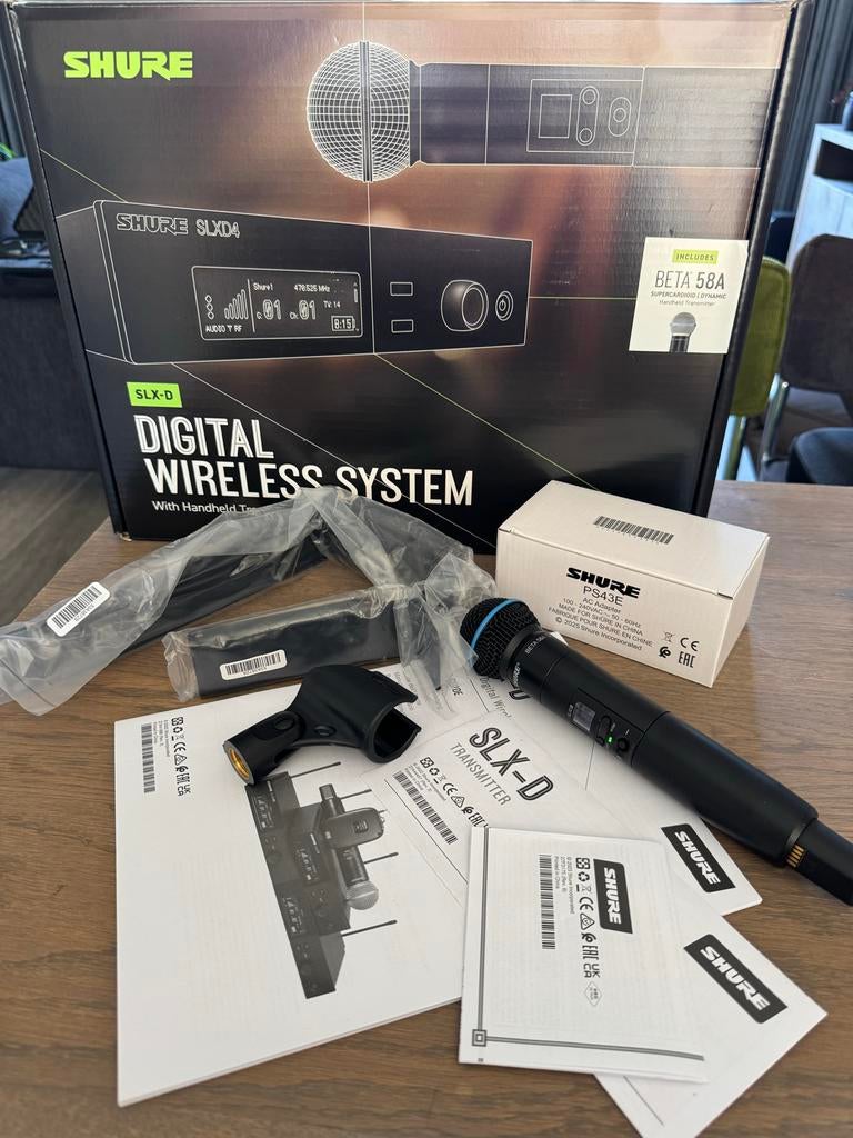 Shure SLX-D Digital Wireless System K59 + Beta 58 Microfoon, Muziek en Instrumenten, Microfoons, Ophalen of Verzenden, Zo goed als nieuw