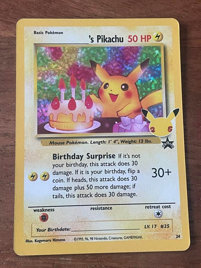 ‘s Pikachu Celebrations Promo, Hobby en Vrije tijd, Verzamelkaartspellen | Pokémon, Ophalen of Verzenden, Zo goed als nieuw