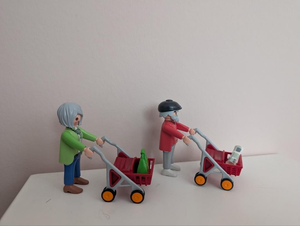 Playmobil poppetjes opa en oma met rollator, Ophalen of Verzenden, Nieuw, Complete set