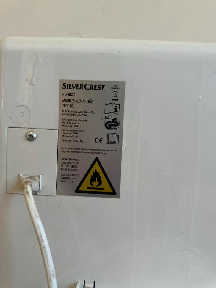 Silvercrest Mobiele Airco PD-8871 - 3-in-1, Witgoed en Apparatuur, Airco's, Gebruikt, Mobiele airco, Minder dan 60 m³, 3 snelheden of meer