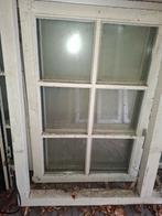 14 hardhouten kozijnen + 7 oude glas in lood ramen, Gebruikt, Raamkozijn, 75 tot 150 cm, Hout