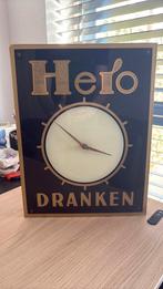 Hero Dranken reclame klok reclamebord geen emaille top, Ophalen of Verzenden, Zo goed als nieuw