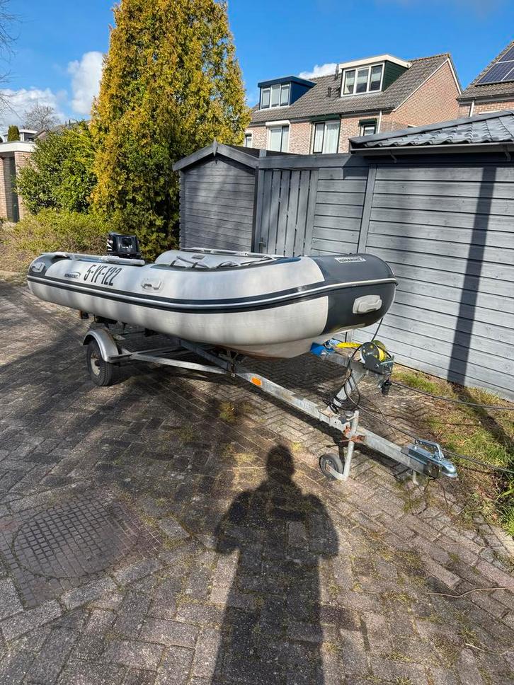 Nimarine MX350 Rib set + 15 PK + trailer NIEUWSTAAT!, Watersport en Boten, Rubberboten, Gebruikt, Overige merken, Overige materialen