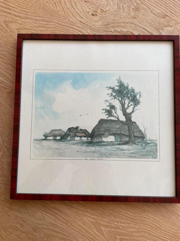 Litho /ets Dirk Baksteen, Antiek en Kunst, Kunst | Tekeningen en Foto's, Ophalen