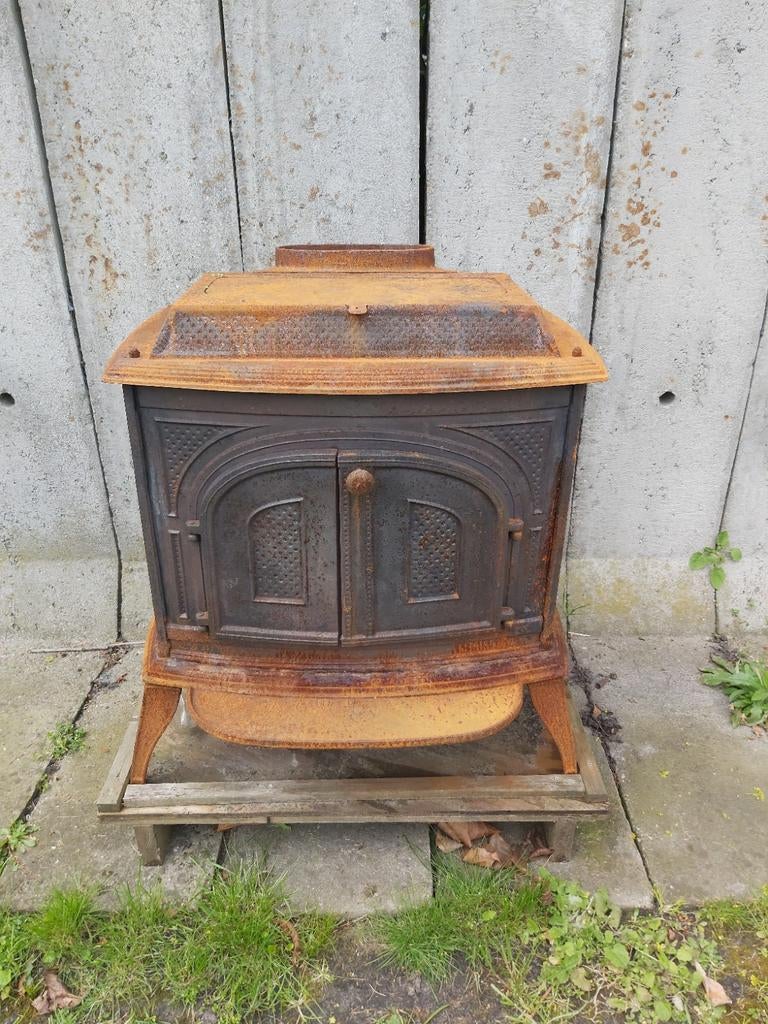 Houtkachel met dakdoorvoer, Huis en Inrichting, Kachels, Ophalen, Gebruikt, Hout, Houtkachel