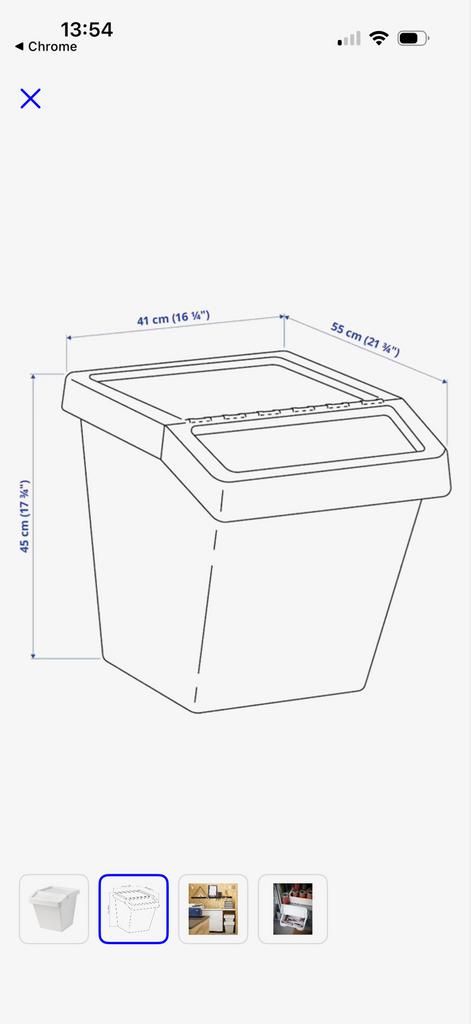 IKEA Sortera 60liter, Ophalen, Kunststof, Gebruikt, Minder dan 50 cm