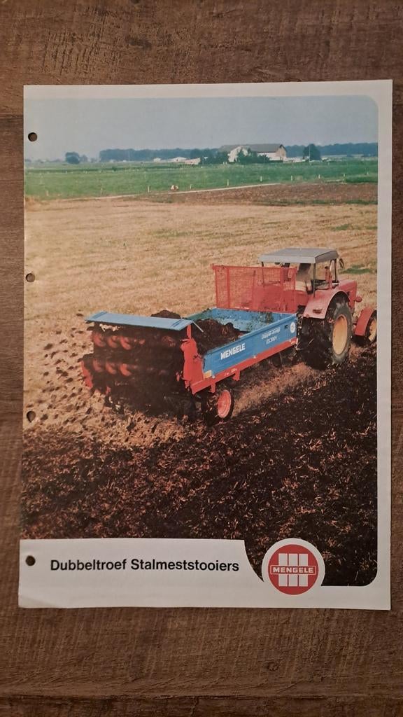 Oude folder MENGELE stalmeststrooiers Dubbeltroef, Boeken, Ophalen of Verzenden, Zo goed als nieuw, Folder