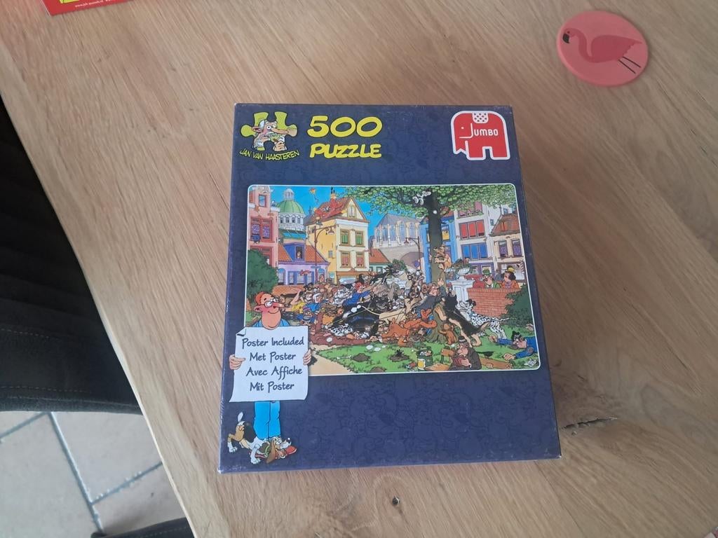 Jan van haasteren 500 stukjes vang de kat compleet, Ophalen of Verzenden, 500 t/m 1500 stukjes, Zo goed als nieuw, Legpuzzel