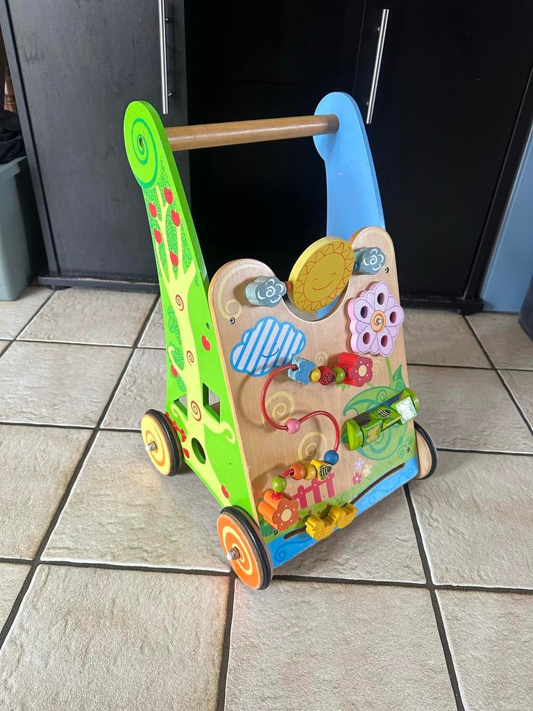 Houten Baby Loopwagen met Activiteiten, Ophalen of Verzenden, Gebruikt, Overige typen, Met wieltjes