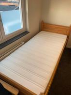 Complete set: eenpersoonsbed, matras & nachtkastje, Ophalen, 90 cm, Eenpersoons, Bruin