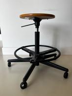 Vintage industriële Ahrend kruk – verstelbaar, Huis en Inrichting, Ophalen, In hoogte verstelbaar, Gebruikt, Hout