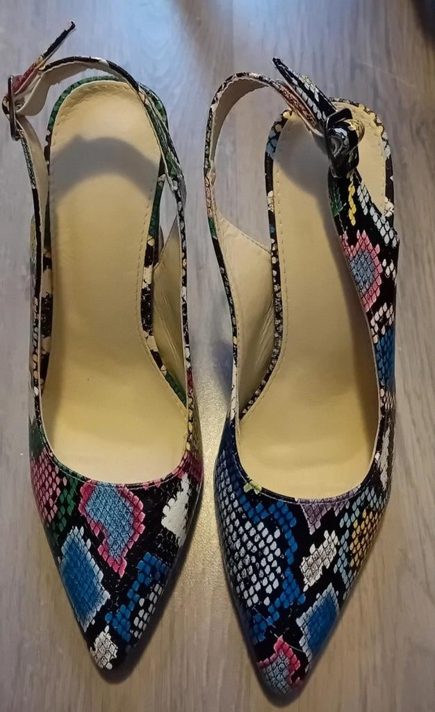 Kleurrijke Muiltjes met Slangenprint, Overige kleuren, Nieuw, Sandalen of Muiltjes, Ophalen of Verzenden