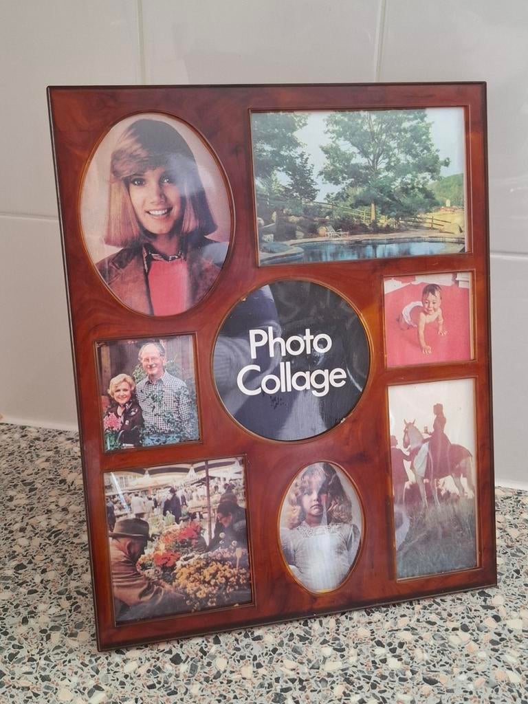 Vintage collage fotolijst, Audio, Tv en Foto, Fotografie | Fotolijsten, Ophalen of Verzenden, Zo goed als nieuw