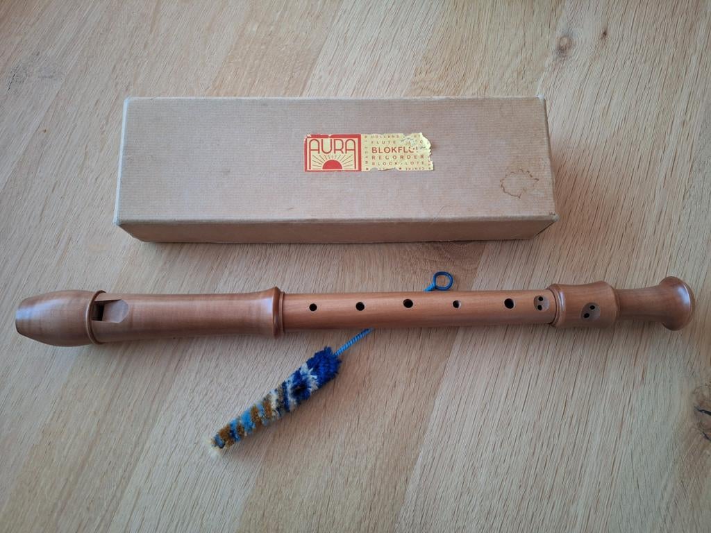 Aura altblokfluit, Muziek en Instrumenten, Blaasinstrumenten | Blokfluiten, Ophalen of Verzenden, Gebruikt, Alt, Met koffer, hoes of etui
