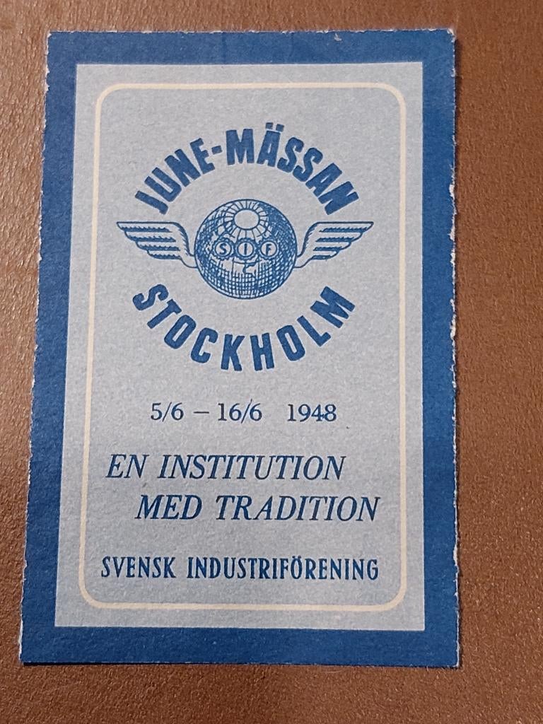 Zweden cinderella juni-beurs Stockholm 1948, Ophalen of Verzenden, Zweden, Postfris