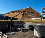 Stevige Zweefparasol Sandstone met voet en hoes, Ophalen, Zweefparasol