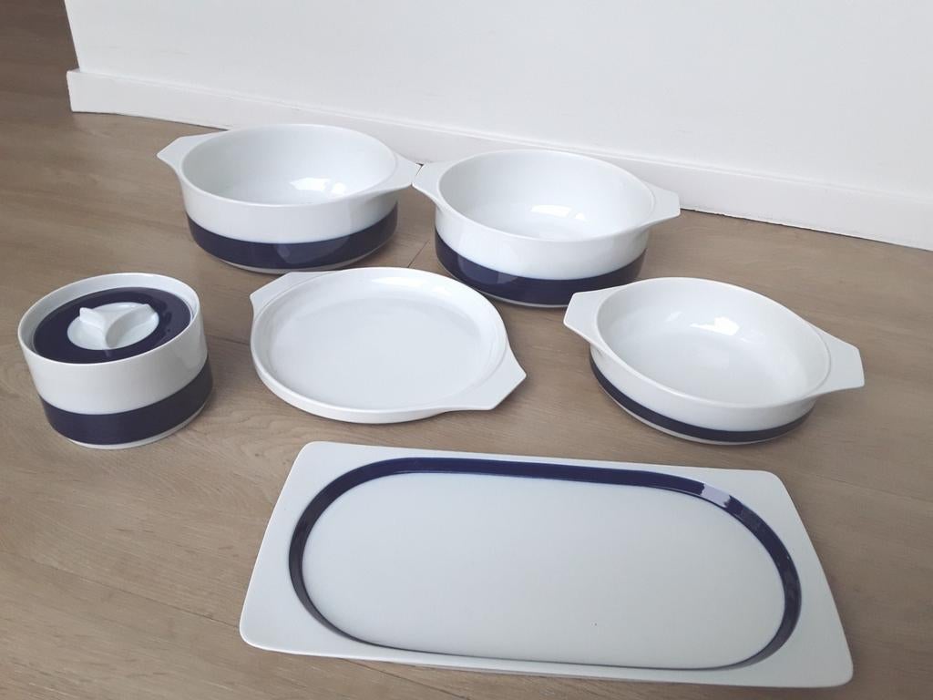 Vintage ovenschalen Thomas Porzellan, wit kobaltblauw vanaf, Nieuw, Ophalen of Verzenden, Schaal of Schalen, Overige stijlen