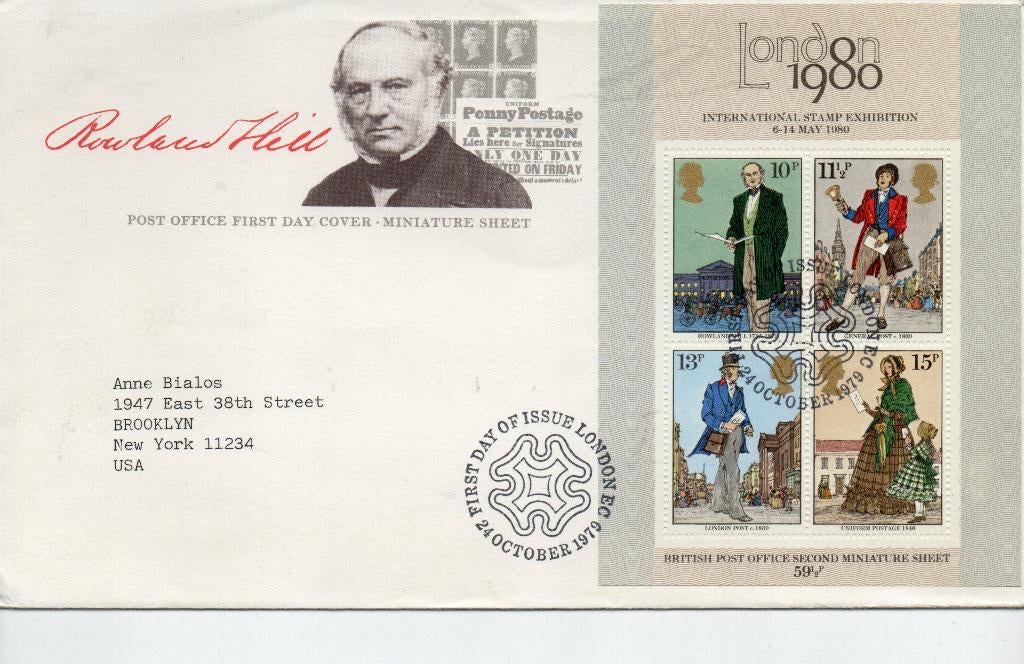U.K. Engeland. Poststuk FDC met mi Block 2, Postzegels en Munten, Postzegels | Eerstedagenveloppen, Verzenden, Beschreven, Europa