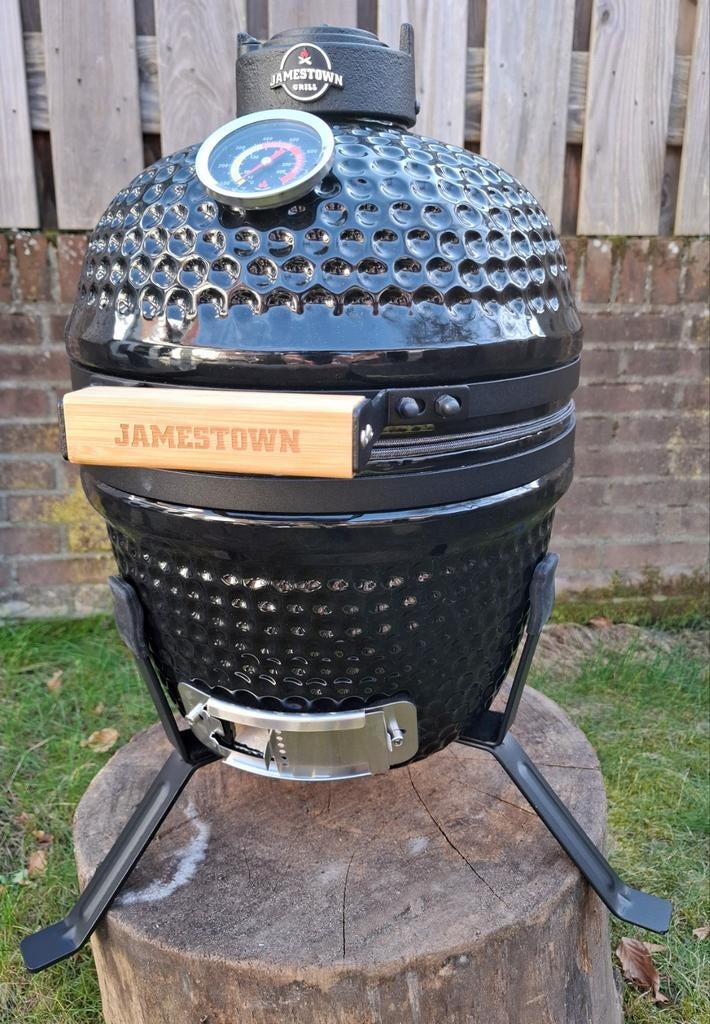 Jamestown Marwin kamado bbq keramiek zwart ø 27 cm, Tuin en Terras, Ophalen