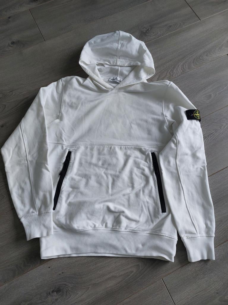 Wit Junior Stone Island hoodie maat 170 (14 jaar), Kinderen en Baby's, Kinderkleding | Maat 170, Trui of Vest, Ophalen of Verzenden