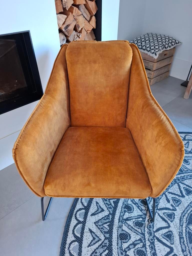 Fauteuil oker geel, Ophalen of Verzenden, 50 tot 75 cm