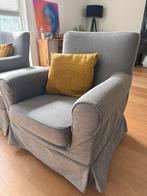 2x EKTORP fauteuil  grijze fauteuil met afneembare hoes, Ophalen, Gebruikt, Stof, 75 tot 100 cm